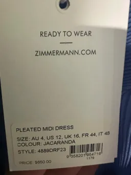 Zimmerman Pleated Midi Dress - Jacaranda for rent on The Volte - image 6