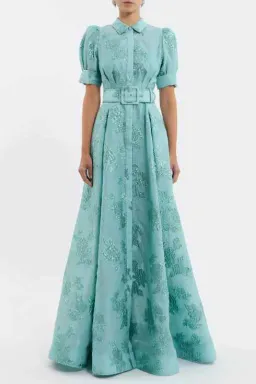 Rebecca Vallance - Benette Short Sleeve Gown Teal - 14 for rent on The Volte - image 1
