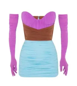 Alex perry ruched mini dress size 6 multicolor for rent on The Volte - image 3