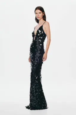 Misha  The 'Sapphire' Sequin Maxi Dress Black 10 for rent on The Volte - image 2