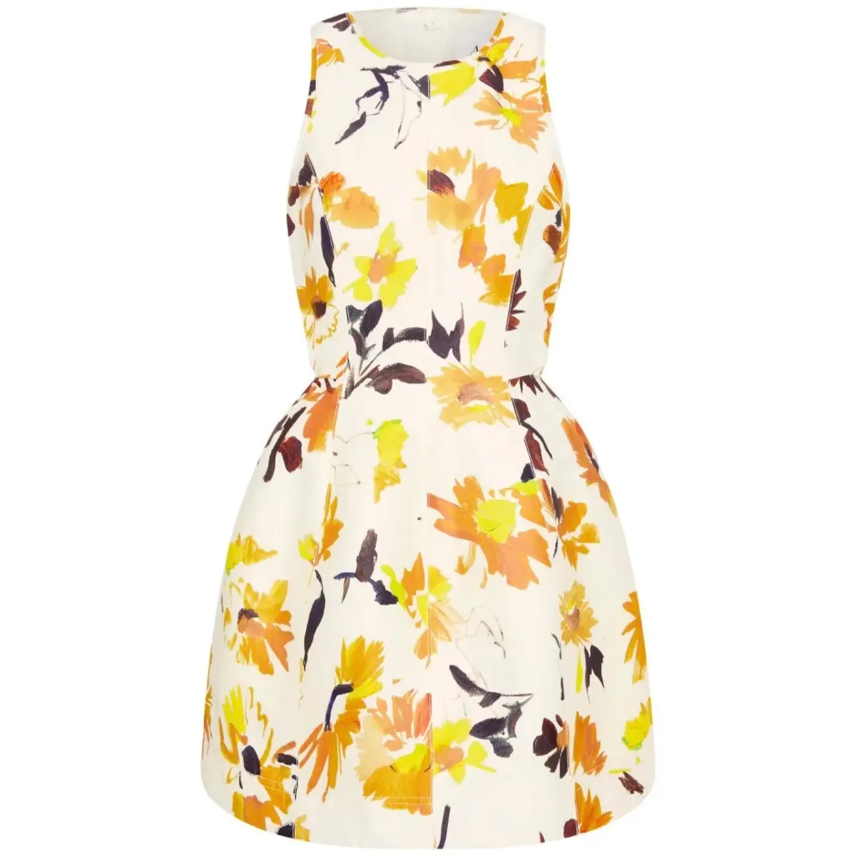 Aje Cut Out Yellow Tulip Floral Dress Size 14 - Image 2
