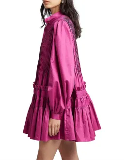 Aje Run Free Long Sleeve Smock Dress Magenta Size 10 for rent on The Volte - image 3
