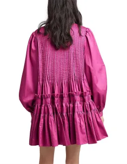 Aje Run Free Long Sleeve Smock Dress Magenta Size 10 for rent on The Volte - image 4