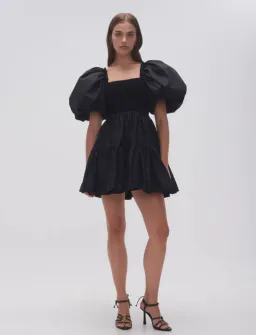 Aje Casa Black Puff Sleeve Mini Dress size 14 for rent on The Volte - image 6