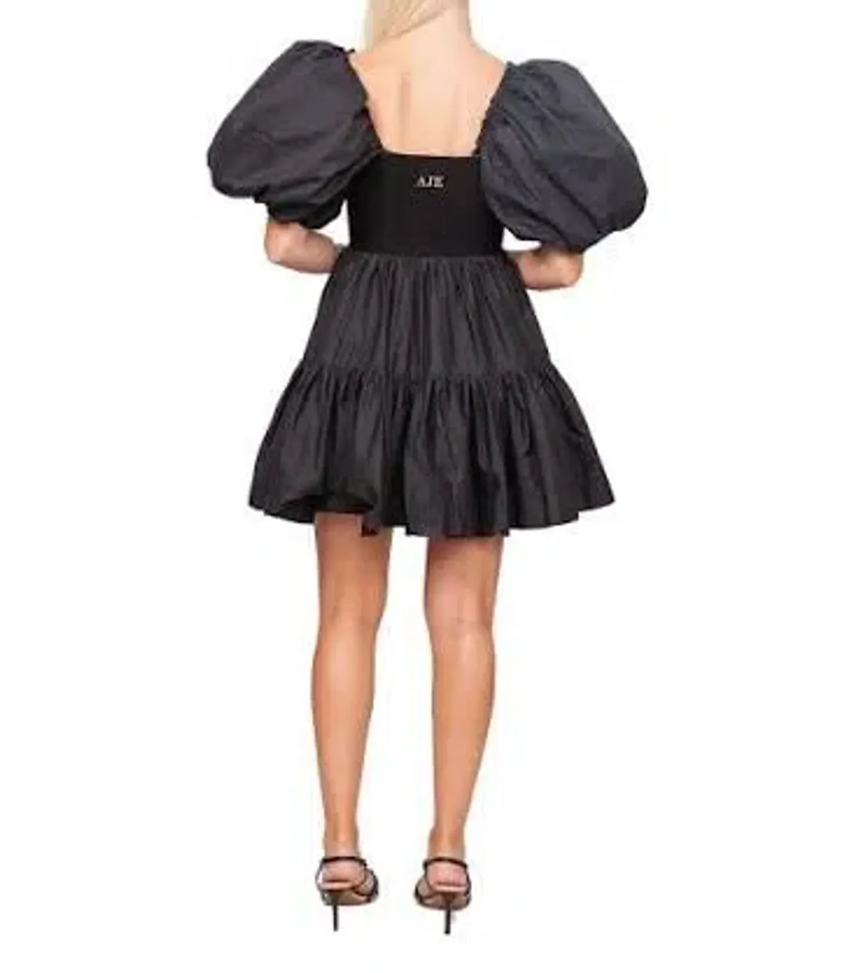 Aje Casa Black Puff Sleeve Mini Dress size 14 - Image 4