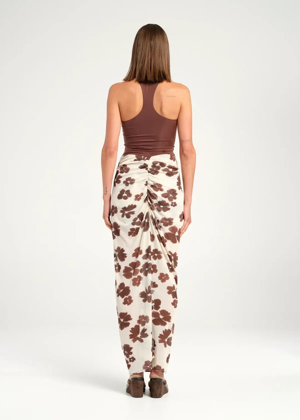 Benni Piper Maxi Dress Coco Blossom Brown Size 6 - Image 3
