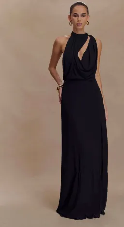 Galia Cowl Neck Maxi Dress - Black for rent on The Volte - image 1