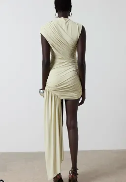 DE LA VALI RAVENNA MINI DRESS IN BUTTERCREAM SPANDEX JERSEY AU 6 for rent on The Volte - image 2