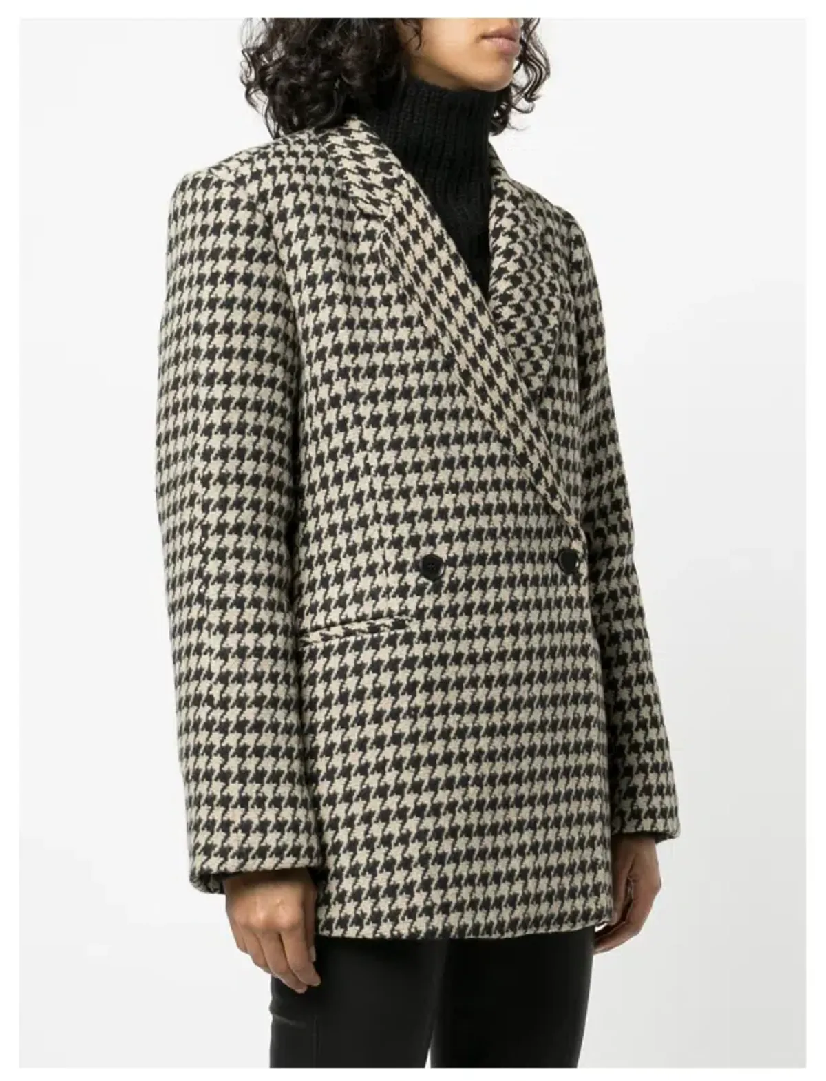 ANINE BING Kaia houndstooth double-breasted blazer - Image 3