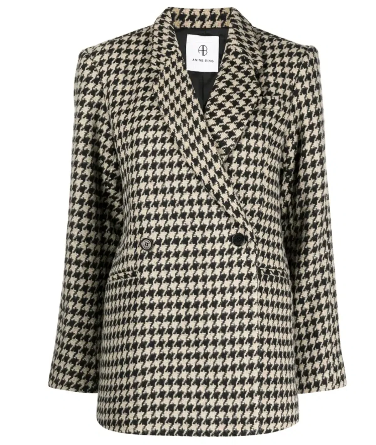 ANINE BING Kaia houndstooth double-breasted blazer - Image 1