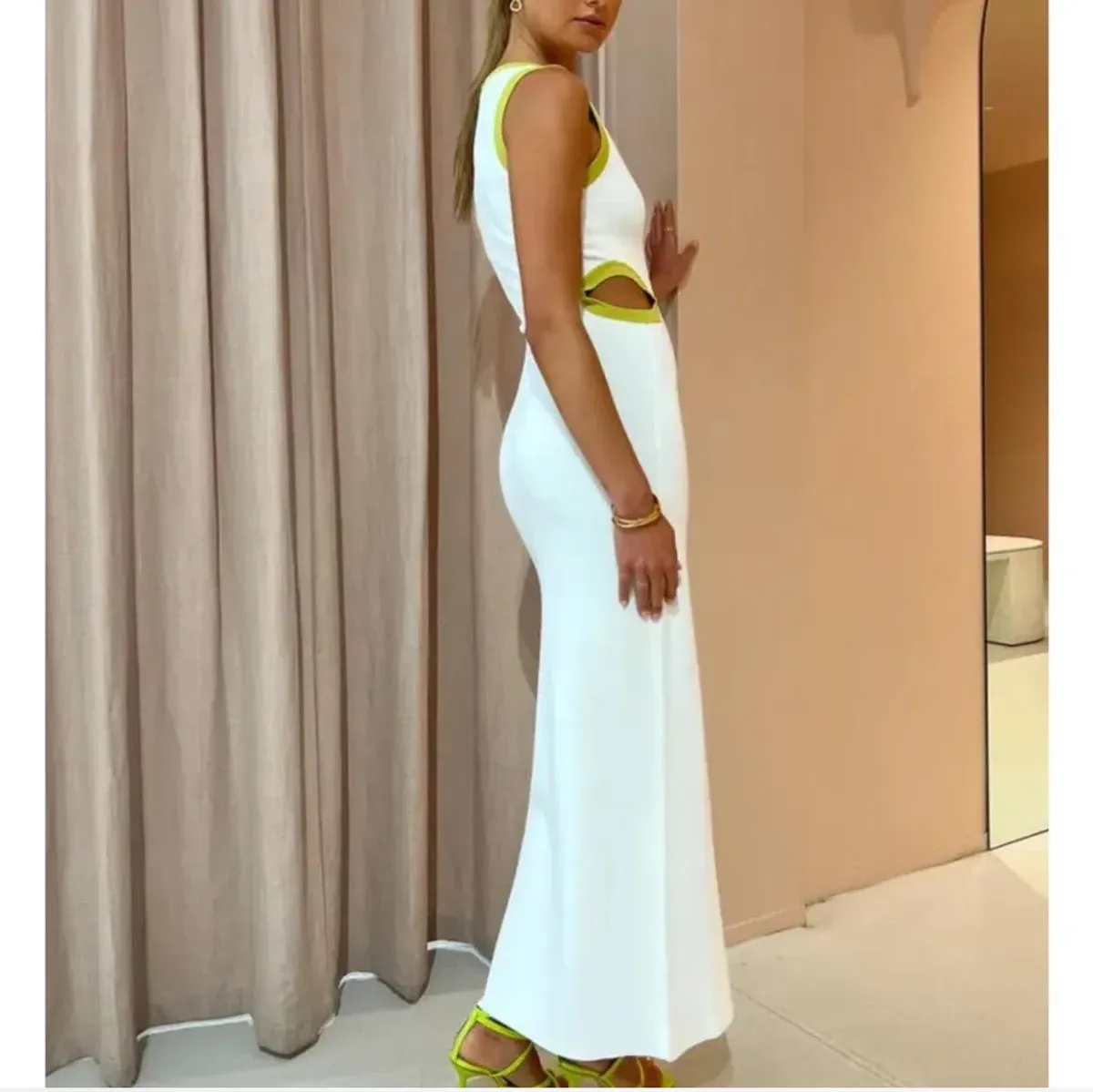 SIR the Label Evalina Cut Out Maxi Dress in Citrus Size 1/8 - Image 2