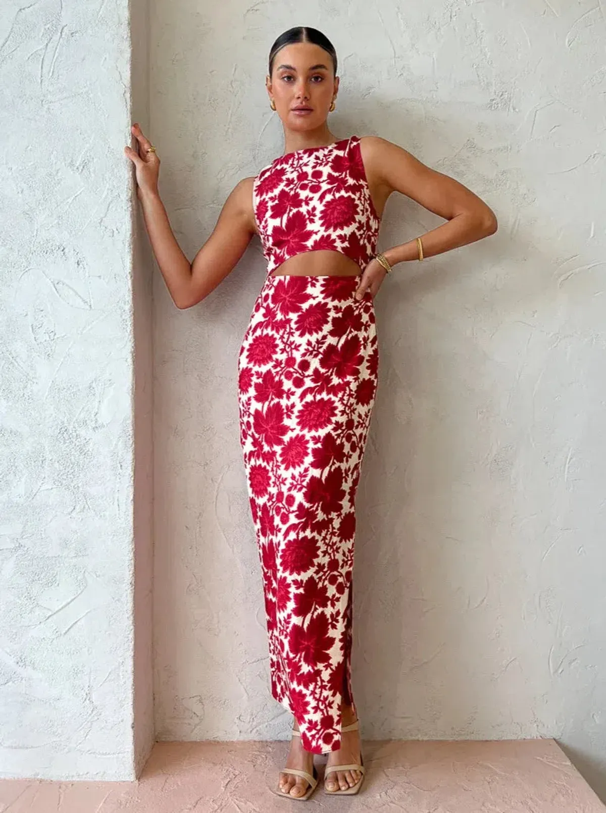 Sir the Label Cinta Cut Out Midi Dress In Valentina Size 1/8 - Image 1