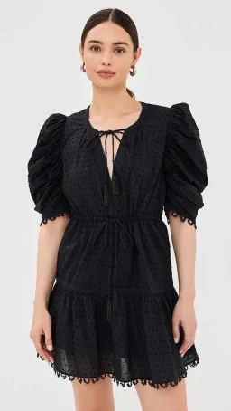 Farm Rio Summer Garden Mini Dress Black Size Small for rent on The Volte - image 1
