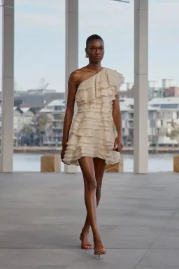 Aje Rosaline Mini Dress Size 12 Coconut Cream for rent on The Volte - image 1