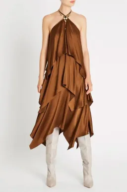 Sass & Bide Brown Sugar Silk Slip Dress Brown Size 10 for rent on The Volte - image 1
