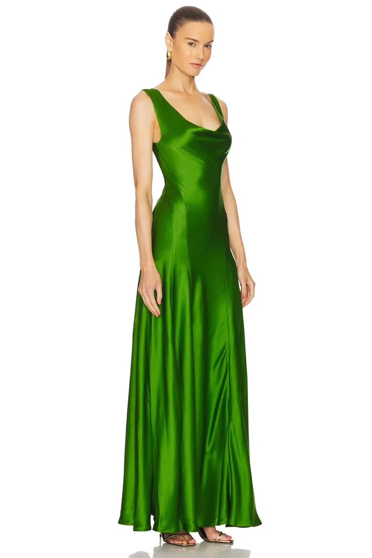 ANNA QUAN Keira Draped Maxi Dress Gown in Green Fern 10 - Image 10