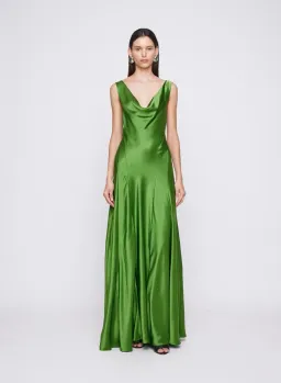 ANNA QUAN Keira Draped Maxi Dress Gown in Green Fern 10 for rent on The Volte - image 5