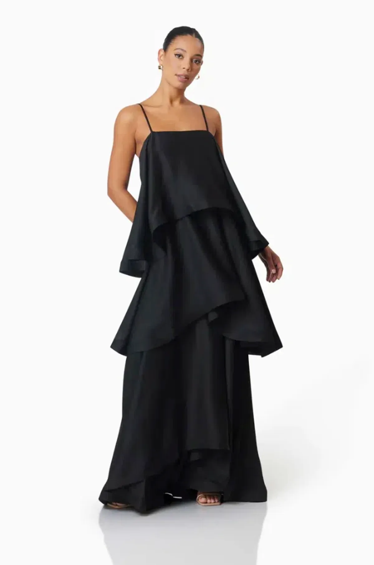 Tilly Tiered Maxi Dress in Black in XXL - Image 3