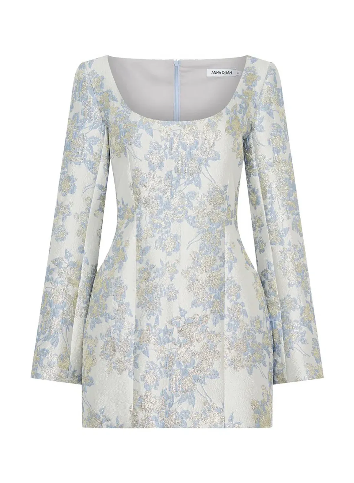 ANNA QUAN Margot Dress in Water Lillies Blue Size 8 AU - Image 8