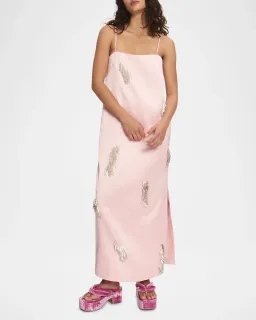 ALEMAIS Cindy Embellished Slip Dress Pink 8 AU for rent on The Volte - image 12
