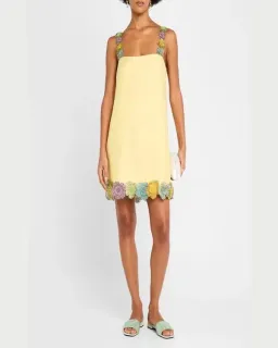 ALEMAIS Lolita Floral Beaded Mini Dress Yellow Size 10 AU for rent on The Volte - image 8