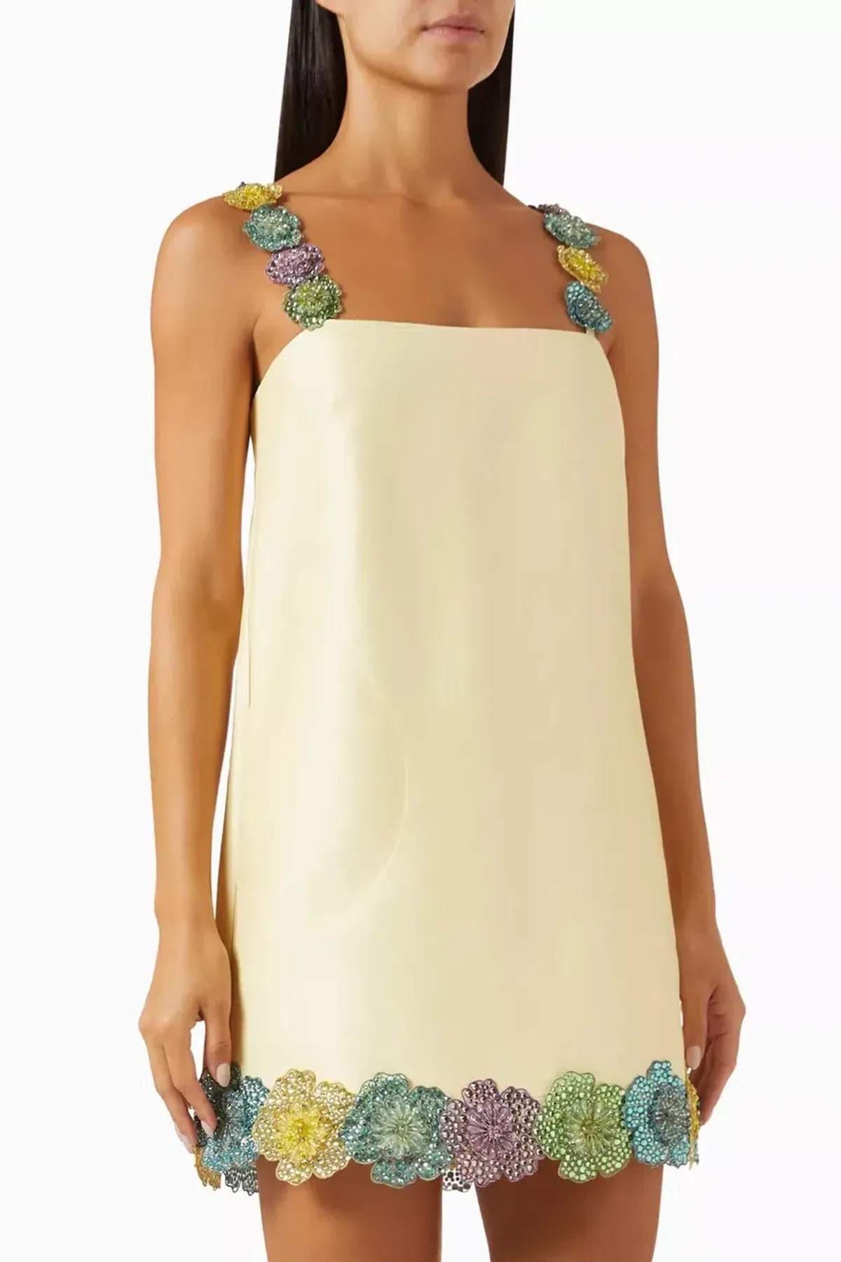 ALEMAIS Lolita Floral Beaded Mini Dress Yellow Size 10 AU - Image 5
