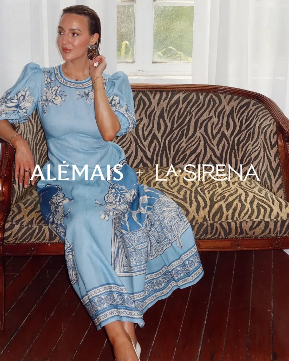 Alemais x La Sirena Boutique Exclusive Romantica Midi Dress Blue Size 12 - Image 3