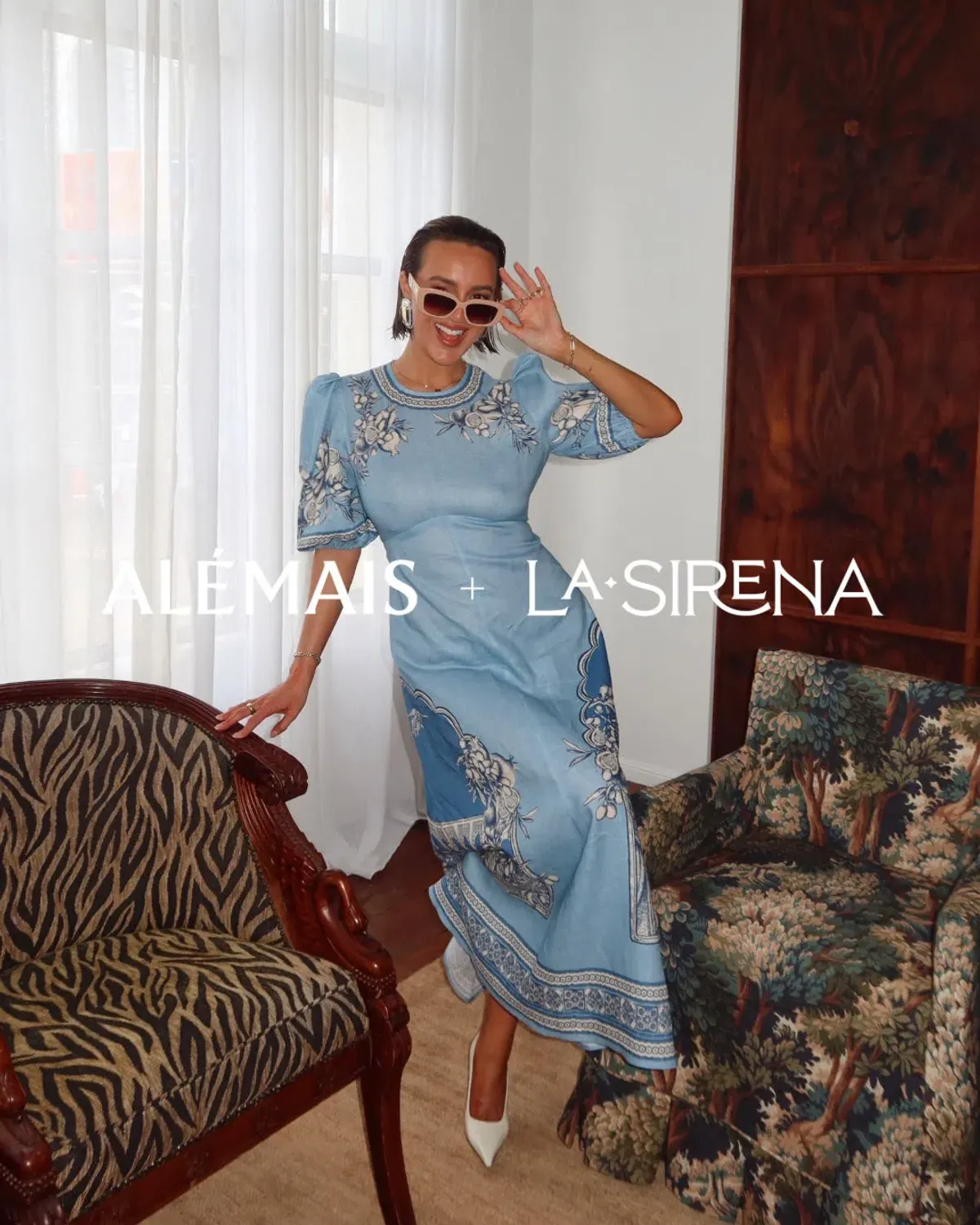 Alemais x La Sirena Boutique Exclusive Romantica Midi Dress Blue Size 14 - Image 2
