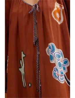 Alemais LAURENCE TIE FRONT SHIRTDRESS Brown Size 14 for rent on The Volte - image 4