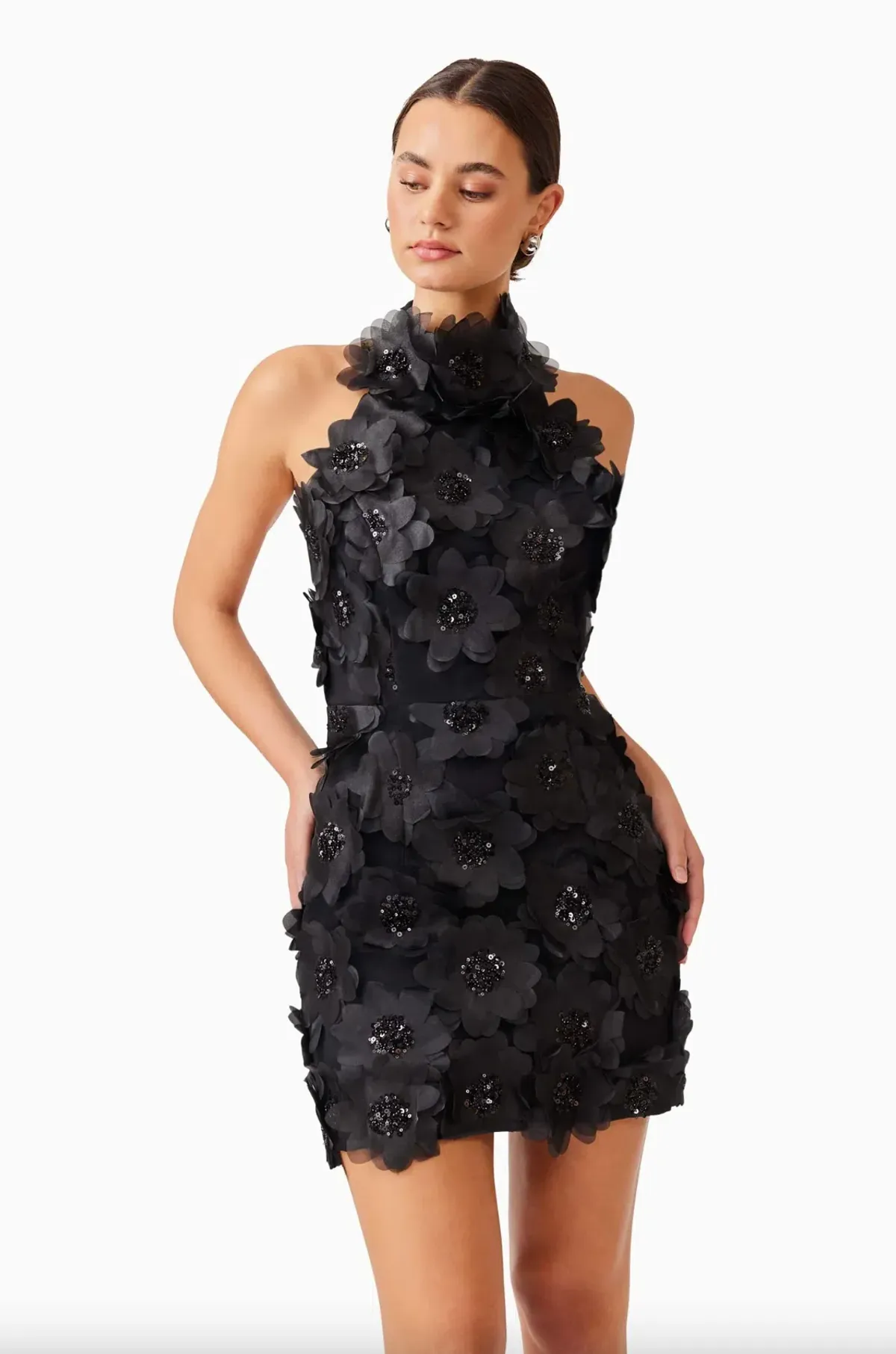 Elliatt Cherry Blossom Mini Dress in Black Size 8  - Image 2