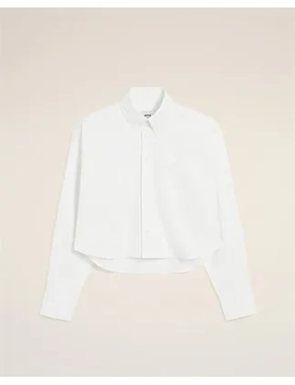 Ami CROPPED Long Sleeve BU SHIRT White Size 8 - Image 1