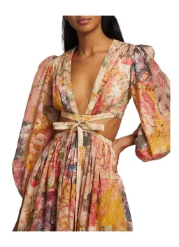 Zimmermann Pattie Patchwork Cutout Long Dress Size 0 / AU 8 for rent on The Volte - image 2