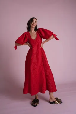 Odet Cherie Chevron muma rouge midi SIZE XXL  for rent on The Volte - image 2