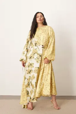 Arrange Crinkle Satin Long Sleeve midi dress SIZE uk 20  for rent on The Volte - image 1