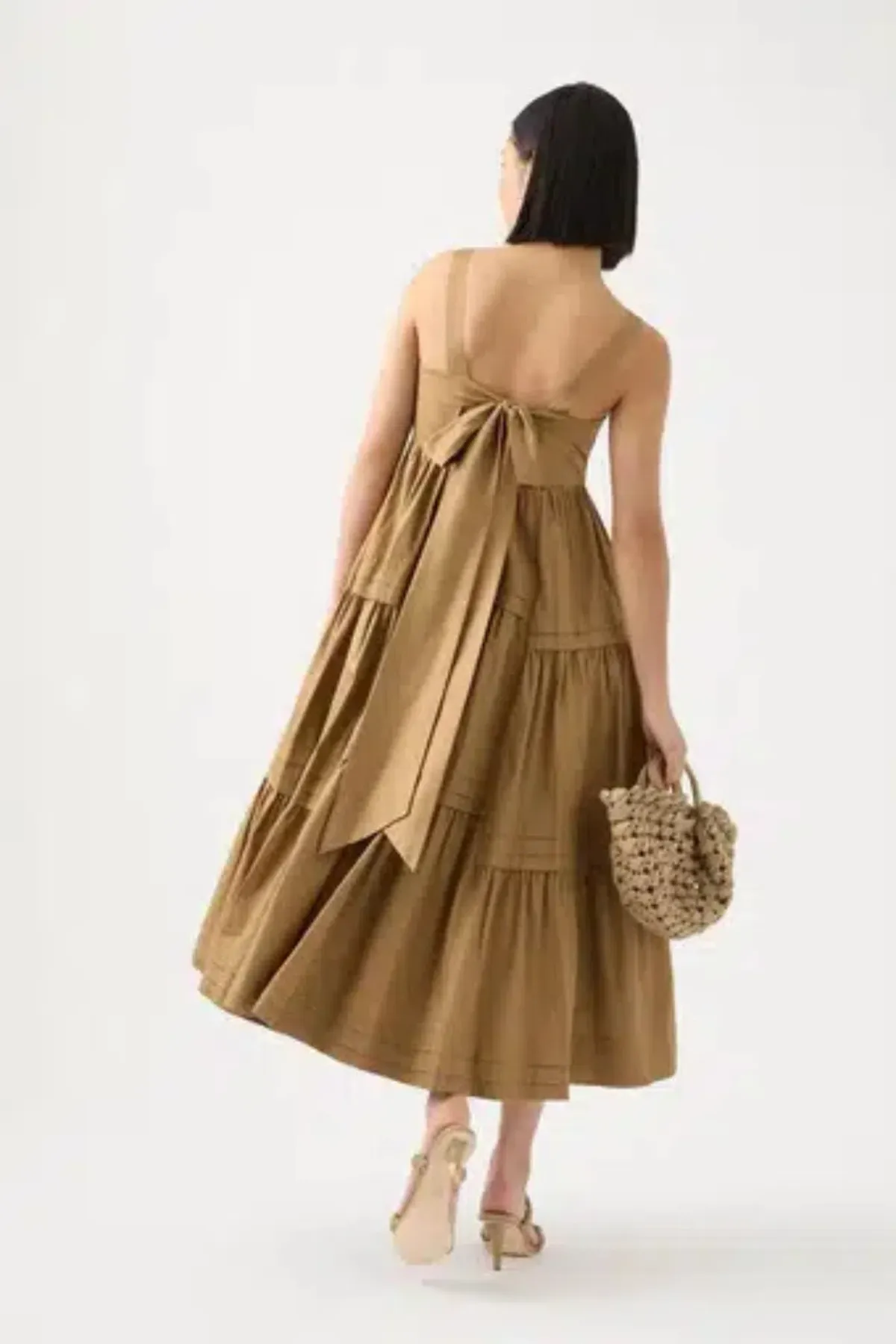 Aje Sophie tiered dress in natural SIZE 16  - Image 2