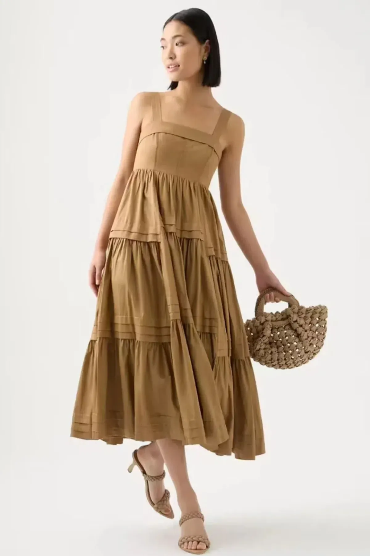 Aje Sophie tiered dress in natural SIZE 16  - Image 1