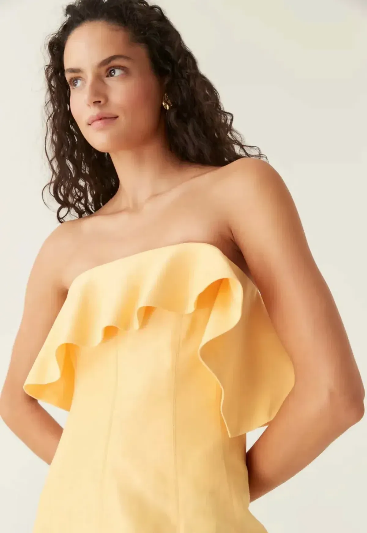 Aje Shallows Strapless Gown Yellow Size 10 - Image 2
