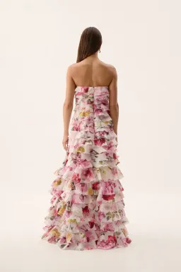 Aje / Fleur Pleated Gown / Collage Floral / Size 16 for rent on The Volte - image 4