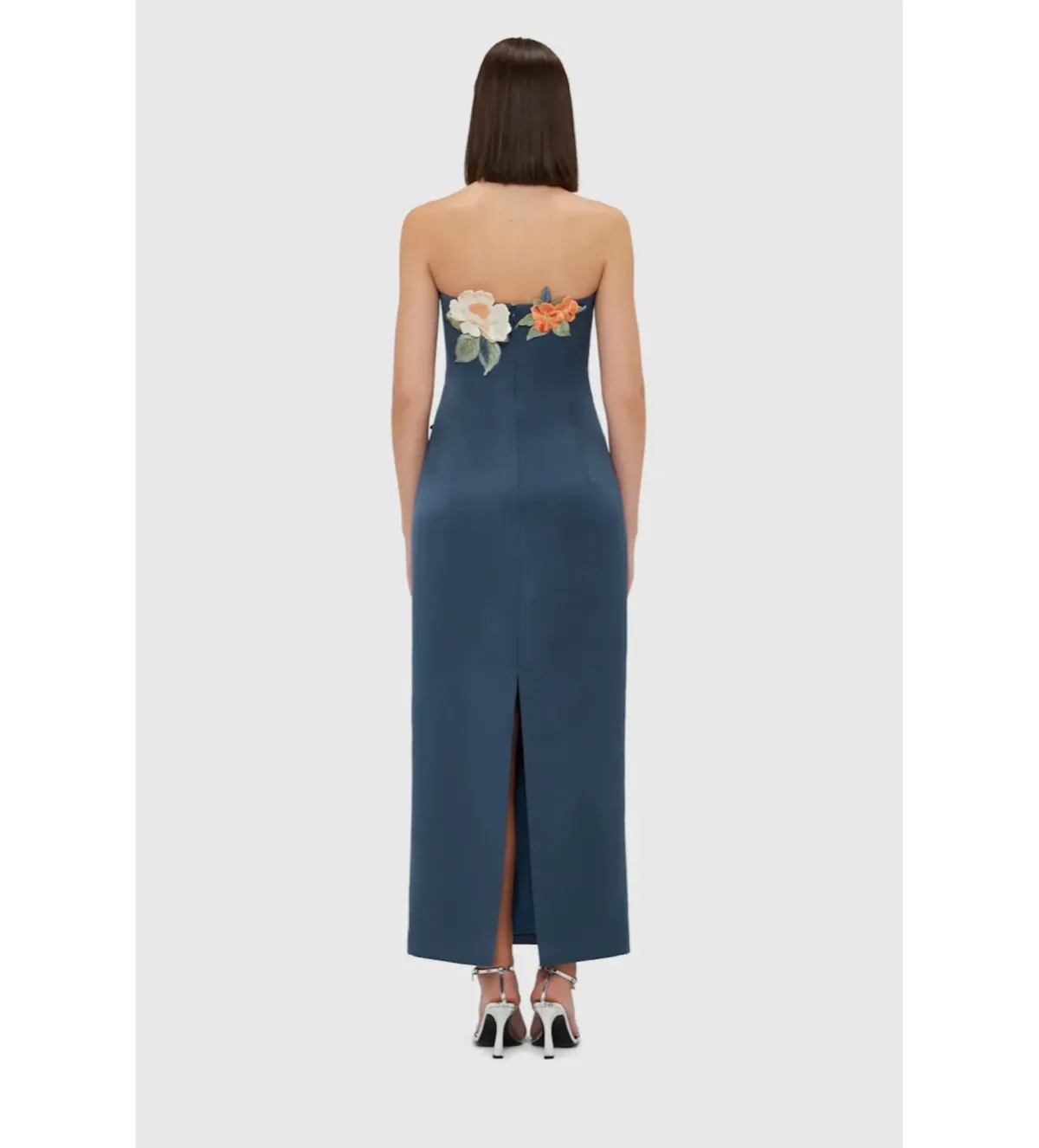 Leo Lin Rayna Appliqué Floral Bustier Maxi Dress Pear Blossom Size AU 12 - Image 5
