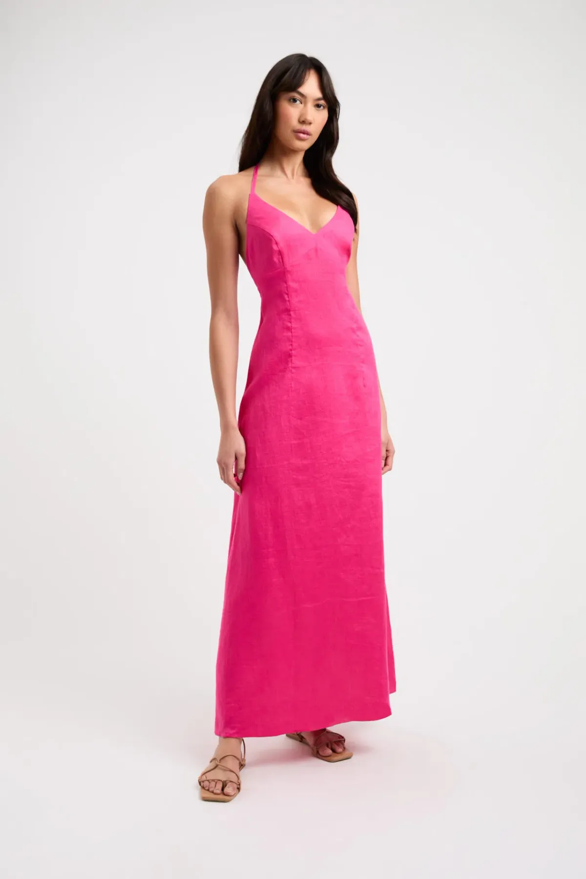 Kookai Tahiti Tied Halter Dress - pink - Image 1