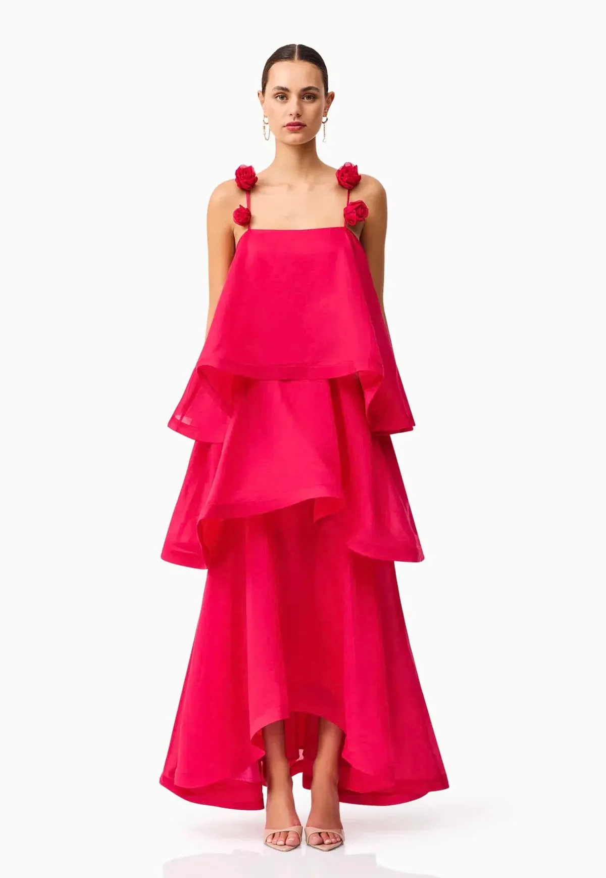 Elliatt Thalia Tiered Gown in Pink Size Small - Image 1