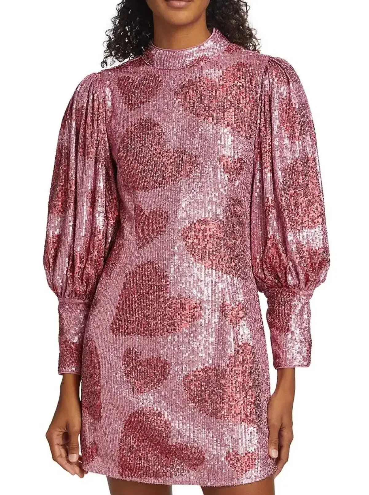Farm Rio Hearts Sequin Mini Dress sz M - Image 3
