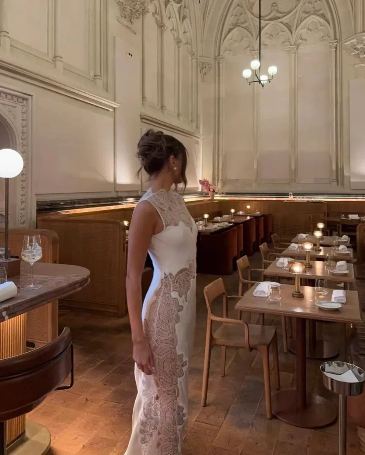 Shona Joy Jamila Lace High Neck Maxi Dress White Size 8 - Image 4