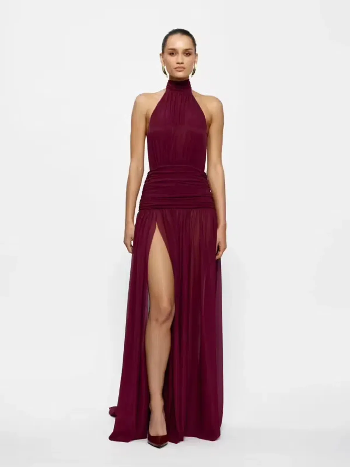 Effie Kats Verity Maxi Gown Burgundy Size M / AU 10 - Image 1