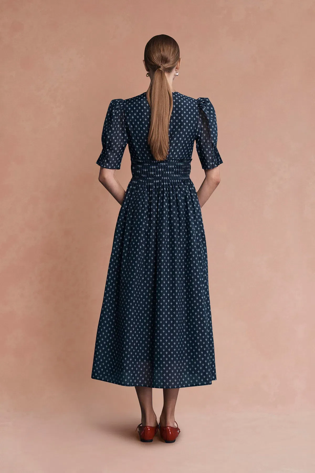Lovaan Boehm Dress Navy Floral Size 10 - Image 4