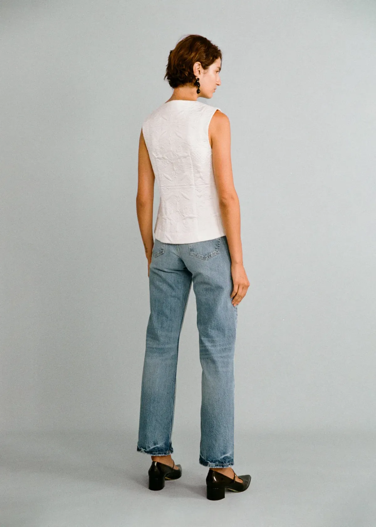 Lovaan Demi Top Recycled Poly Taffeta White Size 8 - Image 4