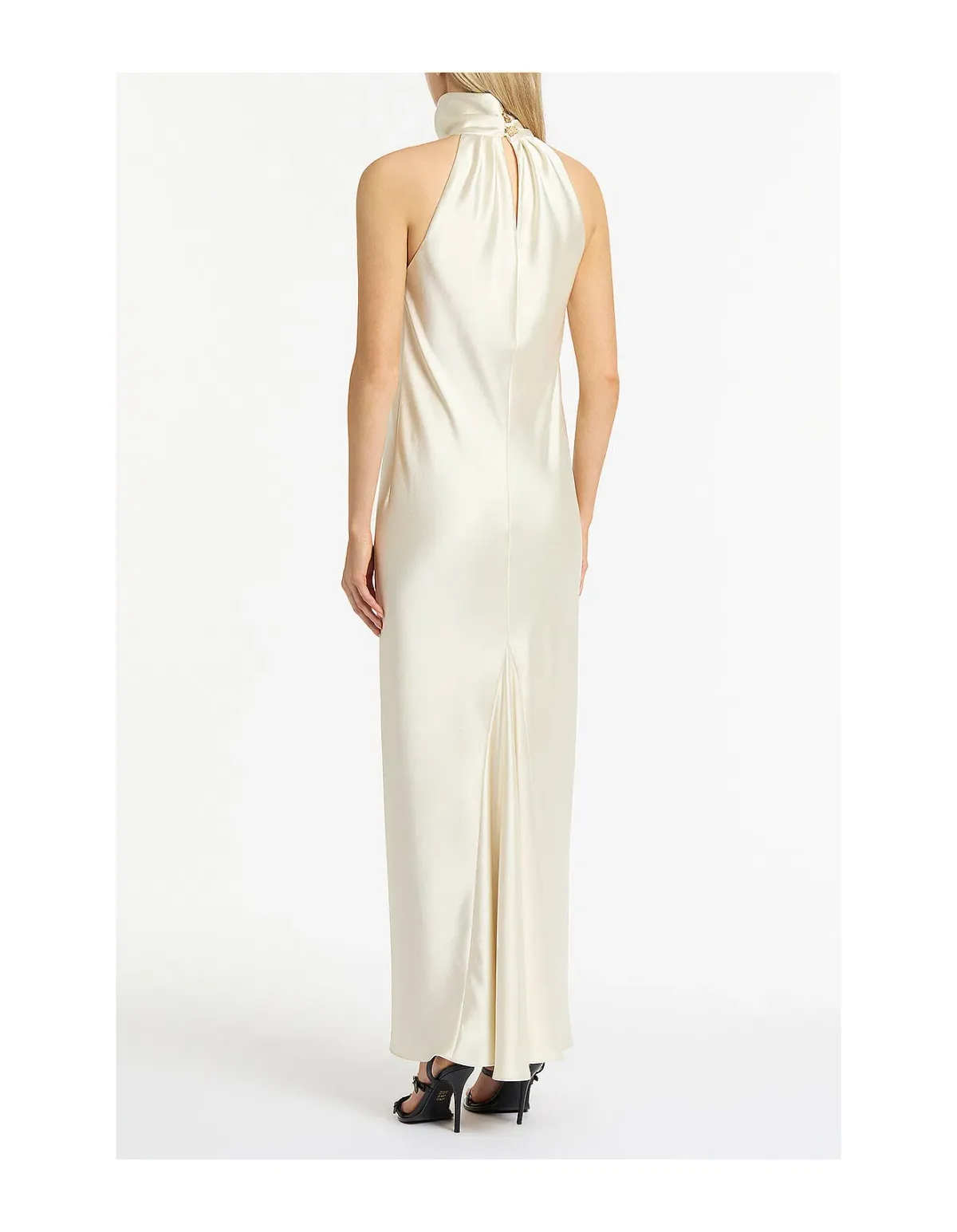 Carla Zampatti Ivory Satin Bias Maxi Dress Size 8 - Image 2