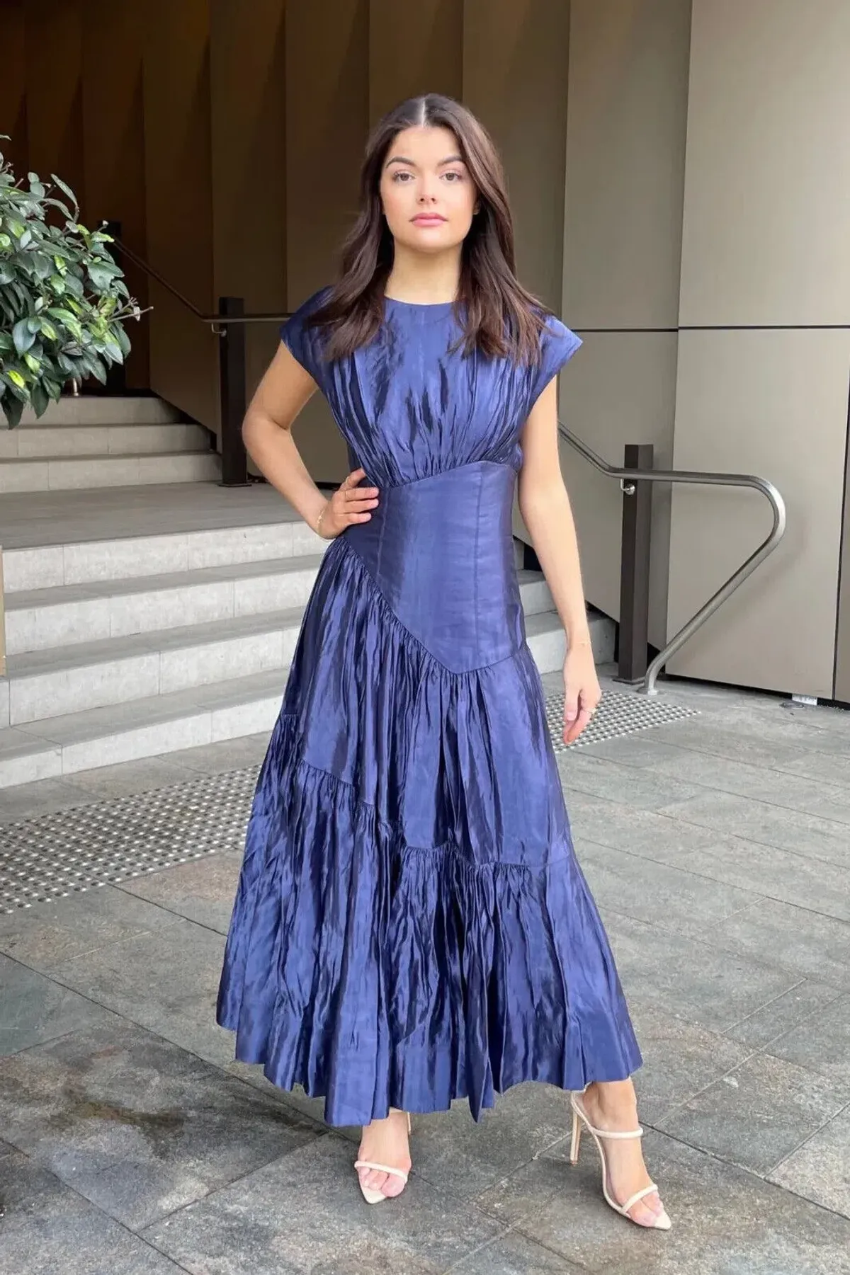 Aje Serendipity Reflection Midi Dress Blue Size 12 - Image 5