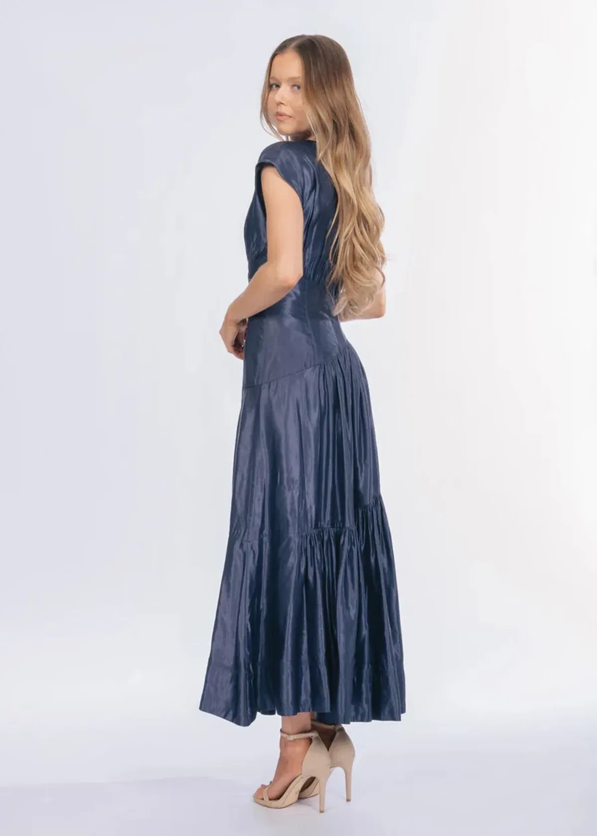 Aje Serendipity Reflection Midi Dress Blue Size 12 - Image 3