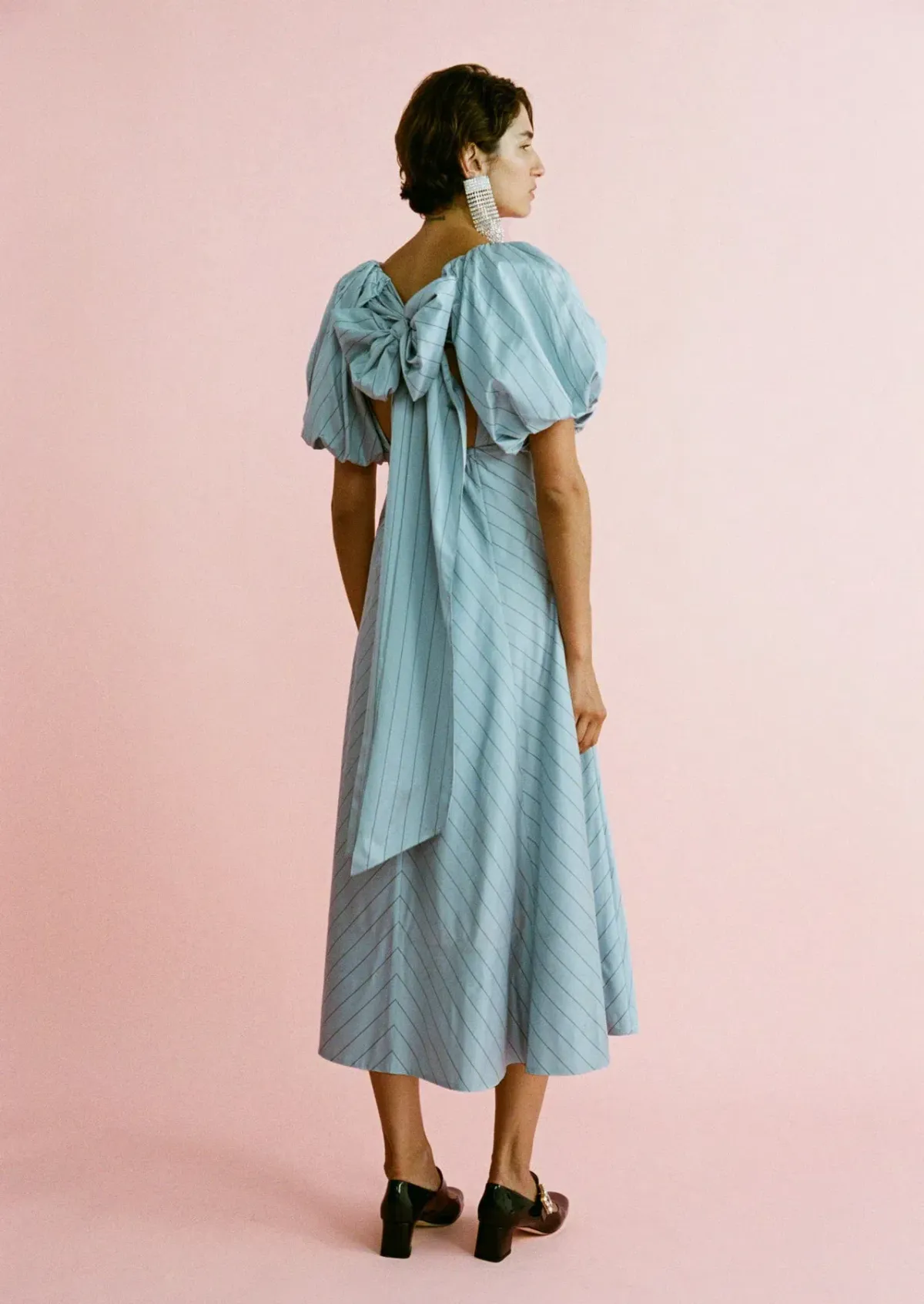 Lovaan Tess Dress Blueberry Stripe Size 6 - Image 2
